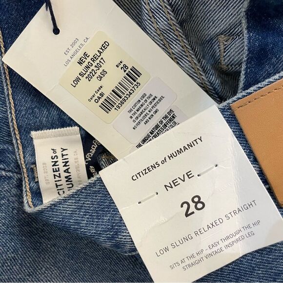Citizens of Humanity Neve Jeans Low Slung Relaxed Straight Size 28 NEW Oasis - Picture 11 of 12